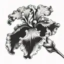 Black Iris flower tattoo design idea