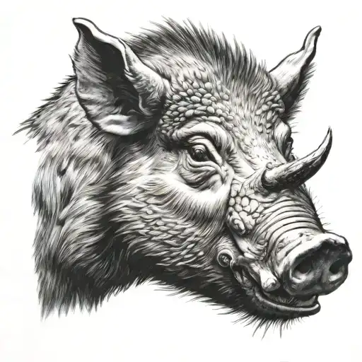 wild boar head tattoo design idea