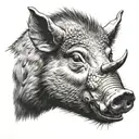 wild boar head tattoo design idea