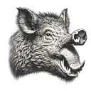 wild boar head tattoo design idea
