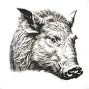 wild boar head tattoo design idea