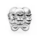3 venice masks as the 3 wise monkeys tattoo design idea