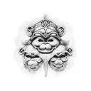 3 venice masks as the 3 wise monkeys tattoo design idea