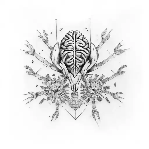 Brain and heart balance  tattoo design idea