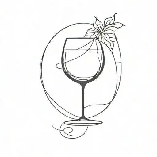 simple wine glass no scribbles tattoo design idea