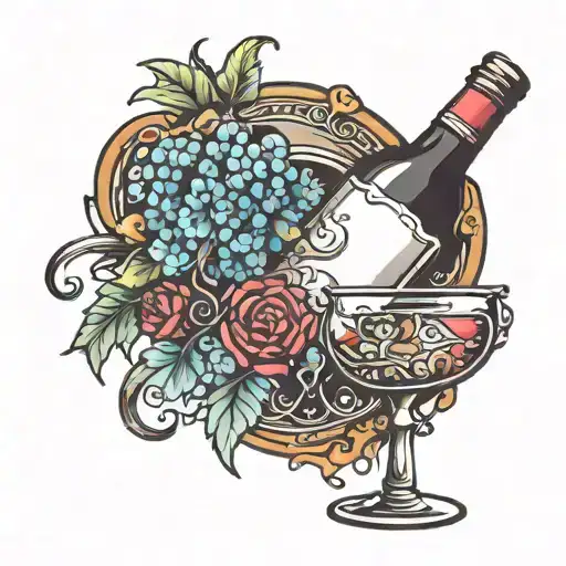 wine glass  tattoo design idea