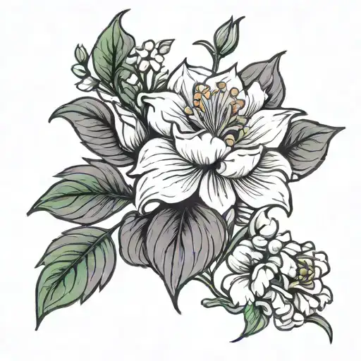 January Birth Flower tattoo design idea