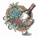 wine glass  tattoo design idea