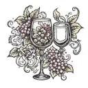 wine glass  tattoo design idea