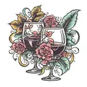 wine glass  tattoo design idea