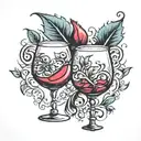 wine glass  tattoo design idea