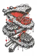 grilling meat tattoo design idea