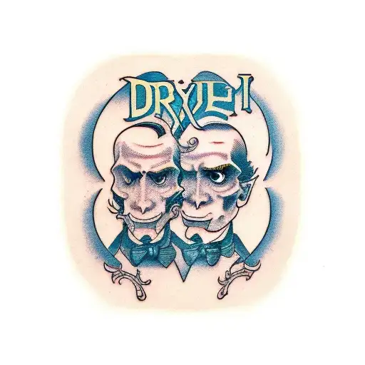 Dr. Jekyll and Mr. Hyde alcohol tattoo design idea