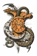 Mobius Strip II by mc escher replacing the ants with the watches from salvador dali tattoo design idea