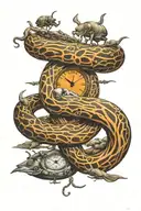 Mobius Strip II by mc escher replacing the ants with the watches from salvador dali tattoo design idea
