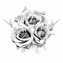 roses balance tattoo design idea