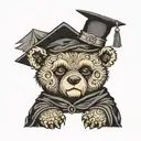 Graduation Kanye Bear tattoo design idea