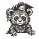Graduation Kanye Bear tattoo design idea
