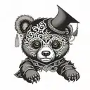 Graduation Kanye Bear tattoo design idea