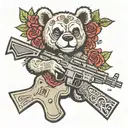 grateful dead bear rifle tattoo design idea