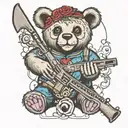 grateful dead bear rifle tattoo design idea