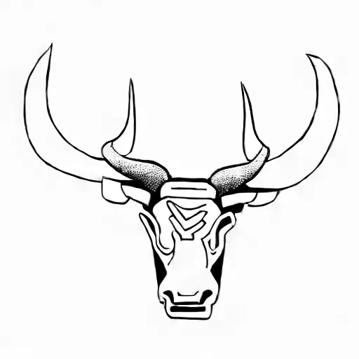 a bull's head tattoo design idea