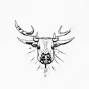 a bull's head tattoo design idea