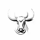 a bull's head tattoo design idea