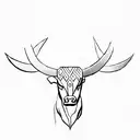 a bull's head tattoo design idea