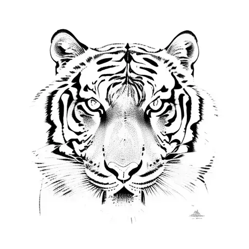 bengal tiger Mughal design  tattoo design idea