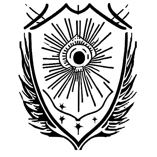 Text" Sub Umbra Petri" with Polish Coat of Arms tattoo design idea