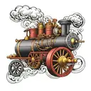 steam engine design tattoo design idea