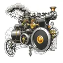 steam engine design tattoo design idea
