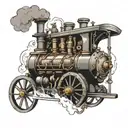 steam engine design tattoo design idea