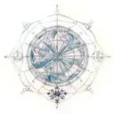 nautical map, star map tattoo design idea