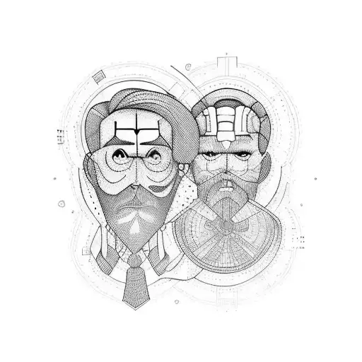 dad and son  tattoo design idea