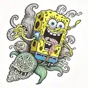 Organspende and Spongebob themed tattoo tattoo design idea