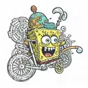 Organspende and Spongebob themed tattoo tattoo design idea