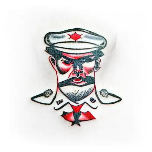 soviet kid punk pioneer with red tie tattoo design idea