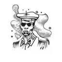 soviet punk pioneer with red tie tattoo design idea