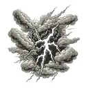 lightning bolts and clouds tattoo design idea