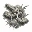 lightning bolts and clouds tattoo design idea