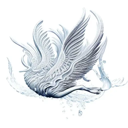 wings goddess nature water tattoo design idea