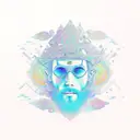 a psychedelic head coming outside lsd dmt or Mushroom patterns full of colors with hippie symbols  tattoo design idea