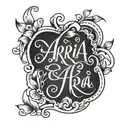 aria in cursive tattoo design idea