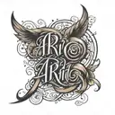 aria in cursive tattoo design idea