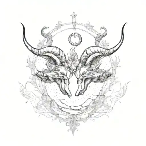 Capricorn and Gemini tattoo design idea