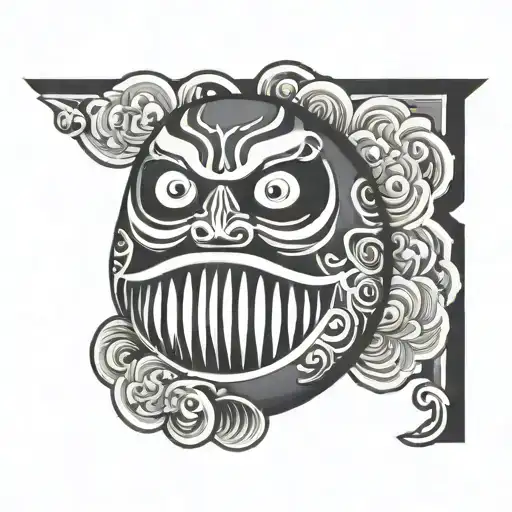 Daruma doll tattoo design idea