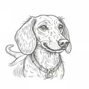 Dachshund smiling tattoo design idea