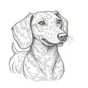 Dachshund smiling tattoo design idea